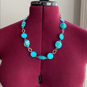 Blue & White Disc necklace